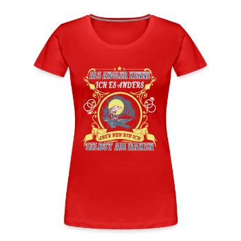 Angler selbst am Haken - Frauen Premium Bio T-Shirt - Rot - Vorne - Mia (176cm)