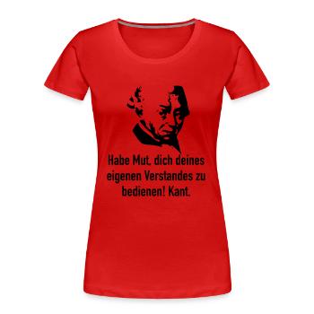 Kant: Habe Mut, dich deines eigenen Verstandes zu - Frauen Premium Bio T-Shirt - Rot - Vorne - Mia (176cm)