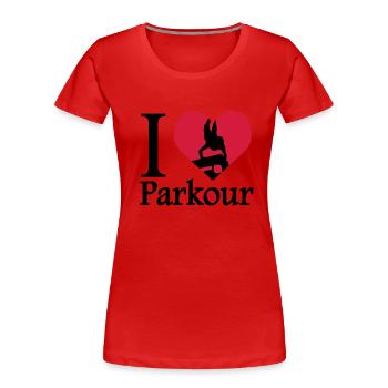 I love Parkour / I heart Parkour Traceur - Frauen Premium Bio T-Shirt - Rot - Vorne - Mia (176cm)