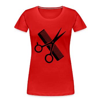 Scherre & Kamm - Frauen Premium Bio T-Shirt - Rot - Vorne - Mia (176cm)