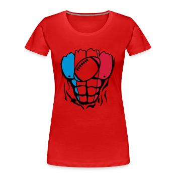 rugby2 france corps muscle drapeau - T-shirt bio Premium Femme - rouge - Devant - Mia (176cm)
