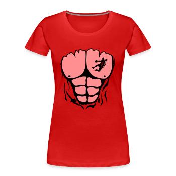 handball corps muscle dechire muscu body - T-shirt bio Premium Femme - rouge - Devant - Mia (176cm)