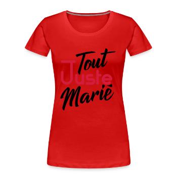 tout juste marié - homme - T-shirt bio Premium Femme - rouge - Devant - Mia (176cm)