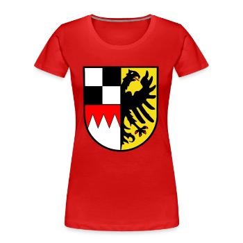 Armoiries de moyenne franconie - T-shirt bio Premium Femme - rouge - Devant - Mia (176cm)