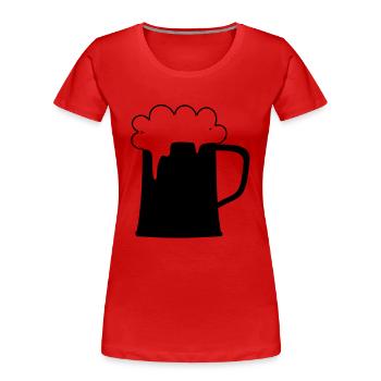 Bierkrug - Frauen Premium Bio T-Shirt - Rot - Vorne - Mia (176cm)