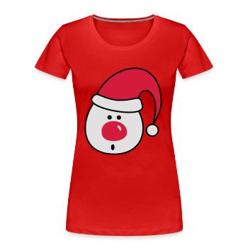 Nikolaus - Frauen Premium Bio T-Shirt - Rot - Vorne - Mia (176cm)