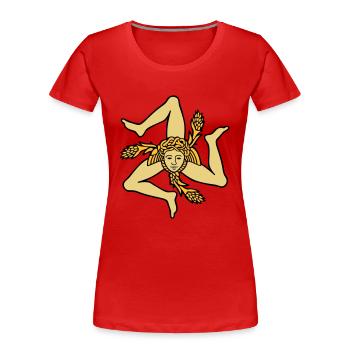 Sizilien Trinacria sizilianische Flagge Sicilia - Frauen Premium Bio T-Shirt - Rot - Vorne - Mia (176cm)