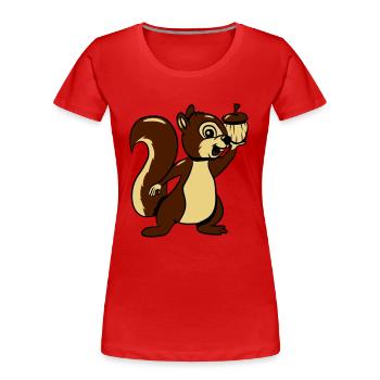 Eichhörmchen futter freude lieb - Frauen Premium Bio T-Shirt - Rot - Vorne - Mia (176cm)