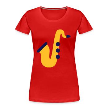 Saxophone - Women's Premium Organic T-Shirt - red - Front - Mia (176cm)