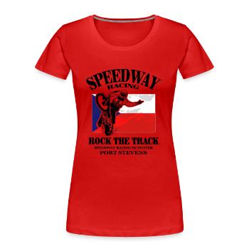 Speedway - Czech Republic Flag - Women's Premium Organic T-Shirt - red - Front - Mia (176cm)