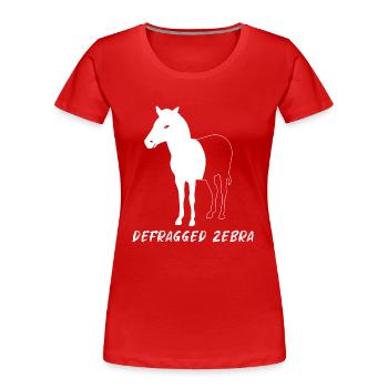Cadeau de programmeur Geek Admin de Zebra défragmenté - T-shirt bio Premium Femme - rouge - Devant - Mia (176cm)