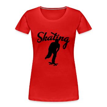 Patinage - T-shirt bio Premium Femme - rouge - Devant - Mia (176cm)