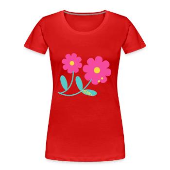 Flower - Women's Premium Organic T-Shirt - red - Front - Mia (176cm)