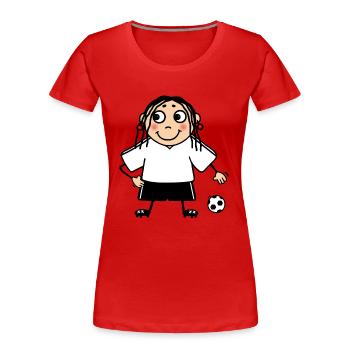 Frauenfußball Damenmannschaft neutral weiß - Frauen Premium Bio T-Shirt - Rot - Vorne - Mia (176cm)