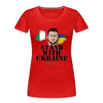 Ukraine Italia Stand with Ukraine - Women's Premium Organic T-Shirt - red - Front - Mia (176cm)