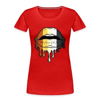 Dripping Gay Bear Lips Gay Bear Pride - Women's Premium Organic T-Shirt - red - Front - Mia (176cm)