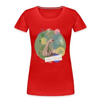 Stay Strong with text - Women's Premium Organic T-Shirt - red - Front - Mia (176cm)