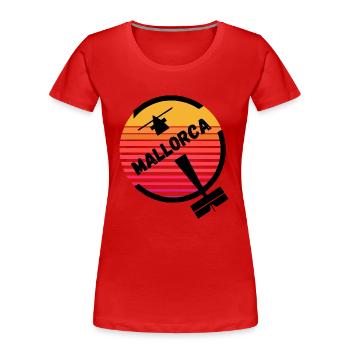 Palma de Mallorca Mallorca Balearen Flugzeug Sonne - Frauen Premium Bio T-Shirt - Rot - Vorne - Mia (176cm)