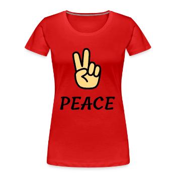 Cool peace design - Women's Premium Organic T-Shirt - red - Front - Mia (176cm)