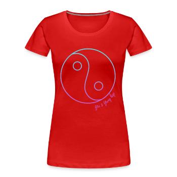 Yin et yang hanche - T-shirt bio Premium Femme - rouge - Devant - Mia (176cm)