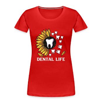 Zahnarzthelfer Zahnarzthelferin Zahnarzt Zahn - Frauen Premium Bio T-Shirt - Rot - Vorne - Mia (176cm)