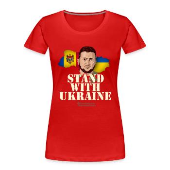 Ukraine Zelenskyi T-Shirt Moldova - Women's Premium Organic T-Shirt - red - Front - Mia (176cm)