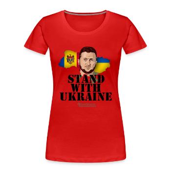 Ukraine Zelenskyi T-Shirt Moldova - Women's Premium Organic T-Shirt - red - Front - Mia (176cm)