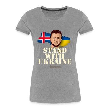 Island Stand with Ukraine - Frauen Premium Bio T-Shirt - Navy - Vorne - Mia (176cm)