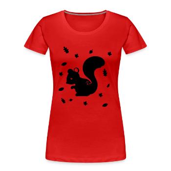 Eichhörnchen - Streifenhörnchen - Waldtier - Natur - Frauen Premium Bio T-Shirt - Rot - Vorne - Mia (176cm)