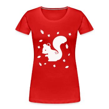 Eichhörnchen - Streifenhörnchen - Waldtier - Natur - Frauen Premium Bio T-Shirt - Rot - Vorne - Mia (176cm)