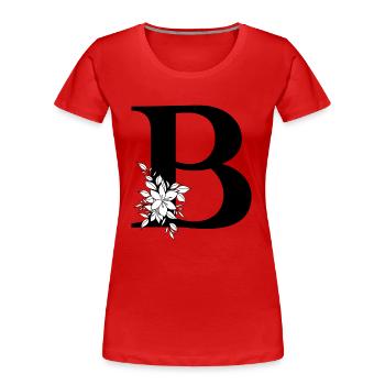 Letter B - Women's Premium Organic T-Shirt - red - Front - Mia (176cm)