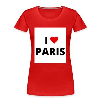 I LOVE PARIS - T-shirt bio Premium Femme - rouge - Devant - Mia (176cm)