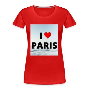 I LOVE PARIS 2 - T-shirt bio Premium Femme - rouge - Devant - Mia (176cm)