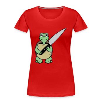 Killer Shildkröte- gemein und gefährlich - Frauen Premium Bio T-Shirt - Rot - Vorne - Mia (176cm)