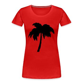 Palme - Frauen Premium Bio T-Shirt - Rot - Vorne - Mia (176cm)