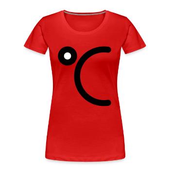 Grad Celsius Symbol zum personalisieren - Frauen Premium Bio T-Shirt - Rot - Vorne - Mia (176cm)