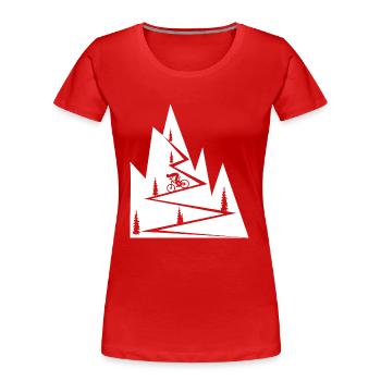 Mountainbiker Fahrrad Radsport - Frauen Premium Bio T-Shirt - Rot - Vorne - Mia (176cm)