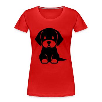 Le chiot fidèle - T-shirt bio Premium Femme - rouge - Devant - Mia (176cm)