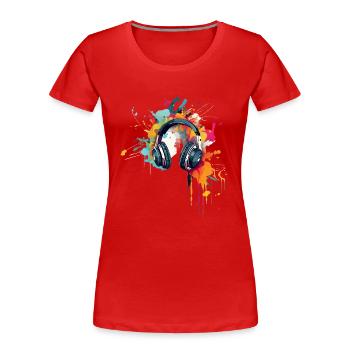Colorful sounds - Women's Premium Organic T-Shirt - red - Front - Mia (176cm)