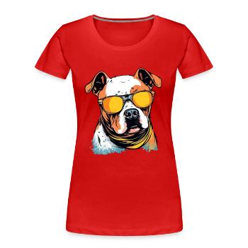 Jok the Bulldog - Women's Premium Organic T-Shirt - red - Front - Mia (176cm)