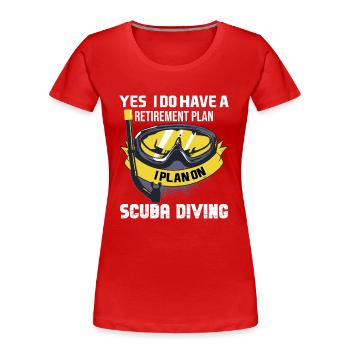 Tauchen Diving Vintage Underwater Sprüche - Frauen Premium Bio T-Shirt - Rot - Vorne - Mia (176cm)