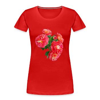 Red rose bush - Women's Premium Organic T-Shirt - red - Front - Mia (176cm)