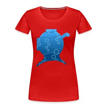 Fond plongée forme scaphandre - T-shirt bio Premium Femme - rouge - Devant - Mia (176cm)