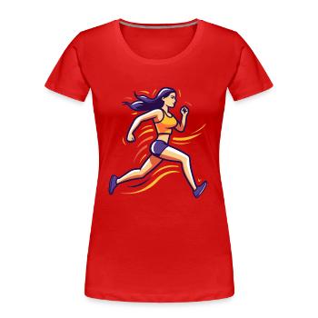 Run - Women's Premium Organic T-Shirt - red - Front - Mia (176cm)