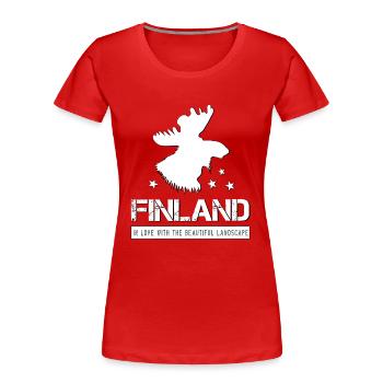 Finland - Women's Premium Organic T-Shirt - red - Front - Mia (176cm)