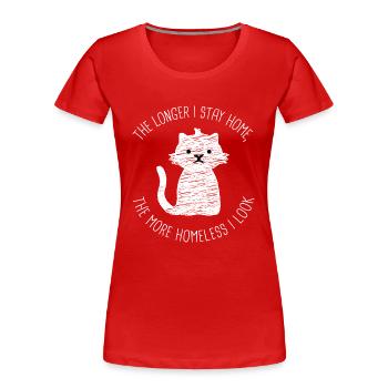 Arbeit von zu Hause Look Design für stolze Pinoys - Frauen Premium Bio T-Shirt - Rot - Vorne - Mia (176cm)