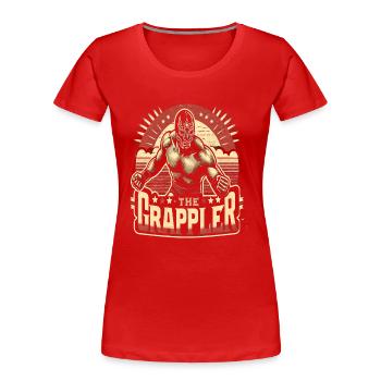 The Grappler - Frauen Premium Bio T-Shirt - Rot - Vorne - Mia (176cm)