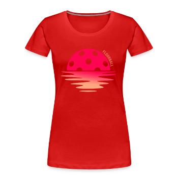 floorball floorball-morning floorballer - Frauen Premium Bio T-Shirt - Rot - Vorne - Mia (176cm)