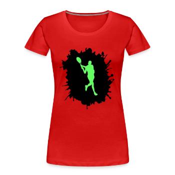 tennis klecks - Frauen Premium Bio T-Shirt - Rot - Vorne - Mia (176cm)