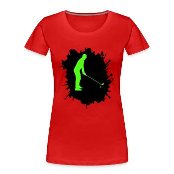 Golf Blobs - T-shirt bio Premium Femme - rouge - Devant - Mia (176cm)